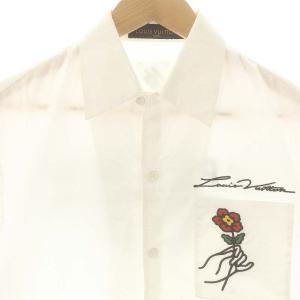LOUIS VUITTON 24SS Flower Embroidery S/S Shit シャツ M オフホワイト