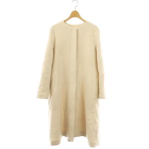 24AW カシミア混ノーカラーコート ウール 38 アイボリー /MI OS