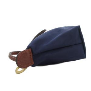 Longchamp ルプリアージュ ハンドル付きポーチ キャンバス 紺 ネイビー /UO AA