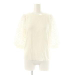 レースコンビニットプルオーバー カットソー レース切替 40 白 /MI OS