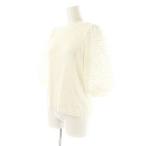 TO BE CHIC レースコンビニットプルオーバー カットソー レース切替 40 白 /MI OS