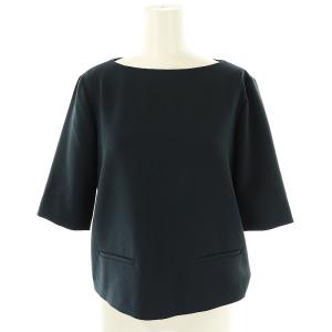 25SS ADMIRAL CRAPE N JORANE BL プルオーバーブラウス 五分袖 S ネイビー