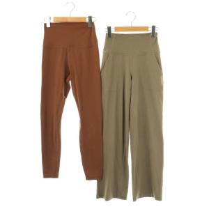 ヨガパンツ 2本セット レギパン ストレート ストレッチ ブラウン モカ /ES OS SH