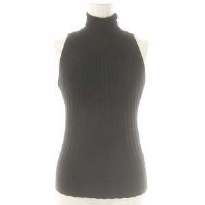 ヴァージンウールリブハイネックノースリーブニット カットソー 40 ブラック /DO OS SH