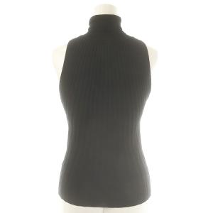 DOLCE&GABBANA ヴァージンウールリブハイネックノースリーブニット カットソー 40 ブラック /DO OS SH