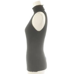 DOLCE&GABBANA ヴァージンウールリブハイネックノースリーブニット カットソー 40 ブラック /DO OS SH