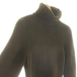 CELINE vintage メリノウール タートルネック チャンキーニット セーター S ダークグリーン /MI OS