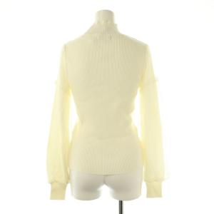 Apuweiser-riche 23AW 袖チュールタートルニット プルオーバー 長袖 2 ホワイト /DF OS SH
