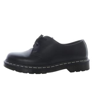 1461 ホワイトステッチ 3 ホール ワークシューズ レザー UK8 ブラック /YO4 SH