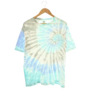 タイダイTシャツ カットソー 半袖 L 白 ホワイト 水色 /AT OS SH