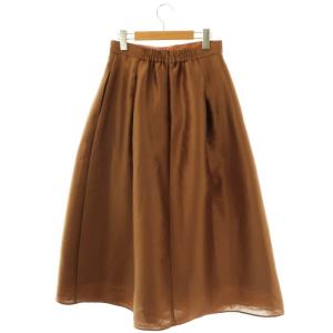 JUSGLITTY 24AW シルキーパールタックスカート フレアスカート 2 ブラウン /ES OS SH