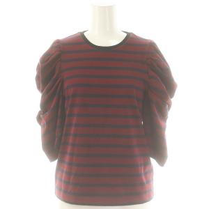 24SS Parisienne border Tシャツ カットソー パフスリーブ 1 ボルドー ネイビー
