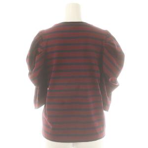 KEITA MARUYAMA 24SS Parisienne border Tシャツ カットソー パフスリーブ 1 ボルドー ネイビー