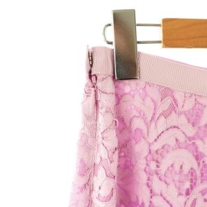 ANAYI レースフレアロングスカート ミモレ 36 ピンク /AT OS SH