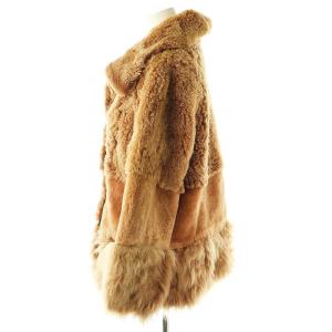 GRACE CONTINENTAL ハイブリットファー ハーフコート ラムファー カシミヤファー 36 ブラウン