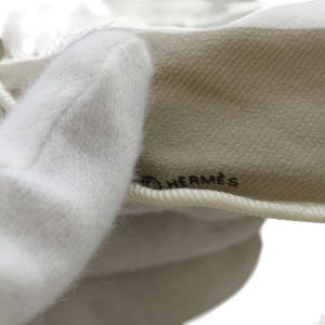 HERMES ロザンジュ PM スカーフ シルク ベージュ ホワイト /YO27 SH OH