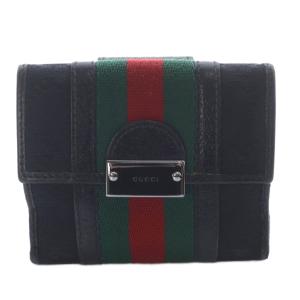 GGキャンバス シェリーライン 二つ折り財布 黒 ブラック 赤 レッド 150672 /SR20 SH