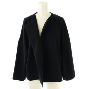 19SS ドライタッチジョーゼットノーボタンジャケット ノーカラー