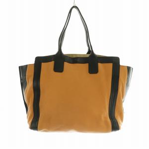 トートバッグ レザー アリソン バイカラー ベージュ 黒 /MI OS