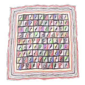 スカーフ Fロゴ 総柄 マルチカラー /AE AA