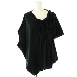 フリル アシンメトリー 変形 カットソー M ブラック /ES OS