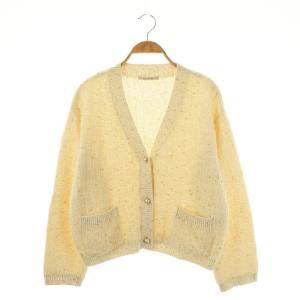 23AW ラメ入りツイーディニットカーディガン F アイボリー ゴールド色 /DO OS