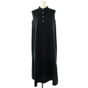 ブラーミン リネン混 ノースリーブ ワンピース ロング 38 ネイビー /DF OS