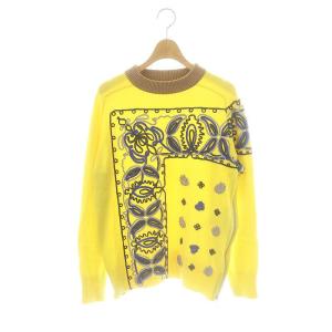 17-03294 ペイズリーコード刺繍プルオーバーニット セーター 1 イエロー マルチカラー /ES