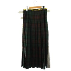 O'NEIL OF DUBLIN チェック柄巻きスカート ラップスカート プリーツ ウール I42 マルチカラー /MI OS
