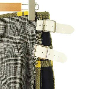 O'NEIL OF DUBLIN チェック柄巻きスカート ラップスカート プリーツ ウール I42 マルチカラー /MI OS