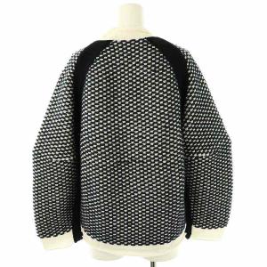 sacai luck ジャガードポップコーンニット セーター ウール混 2 紺 白 /MI OS