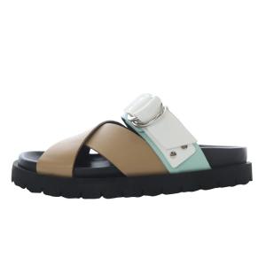 CROSS RIDE サンダル 39 ブラウン ブルー ホワイト XK-08