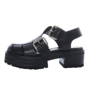 サンダル カーフレザー 38 ブラック ACE03