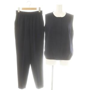 ネミカ NEMIKA セットアップ ノースリーブブラウス パンツ 9 ネイビー /DO OS