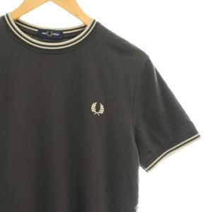 FRED PERRY Twin Tipped T-Shirt Tシャツ カットソー S チャコールブラウン ベージュ M1588