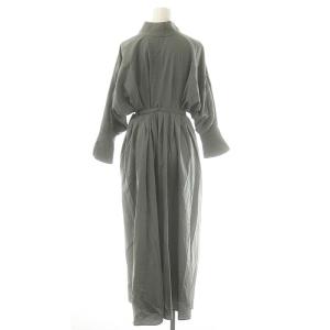 Mame Kurogouchi MM24SS-DR019 Cotton Chambray Tucked Shirt Dress