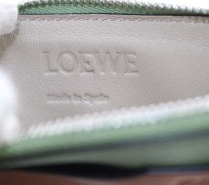 LOEWE コインカードホルダー アナグラム ブラウン グリーン C660Z40X04