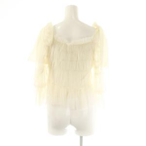 SNIDEL 24AW リボンチュールブラウス オフショルダー F アイボリー /ES OS