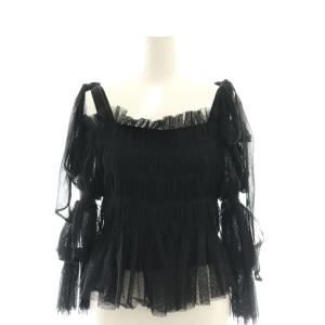 リボンチュールブラウス F 黒 ブラック SWFB244140 /SS OS