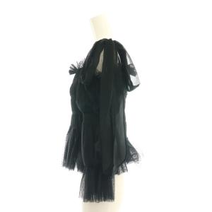 SNIDEL リボンチュールブラウス F 黒 ブラック SWFB244140 /SS OS