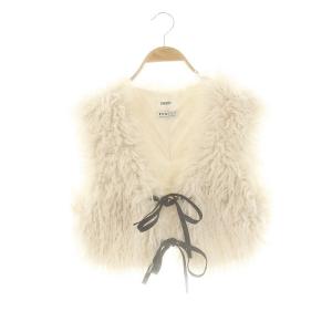 24AW フェイクファージレ ベスト クロップド F アイボリー ブラック /ES OS