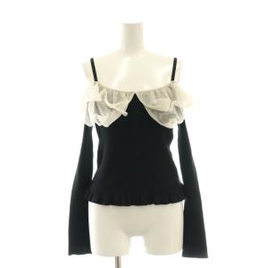 25SS ラッフルオフショルニット セーター F 黒 ブラック FWNT251028 /SS OS