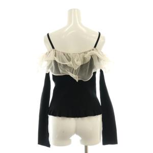 FRAY I.D 25SS ラッフルオフショルニット セーター F 黒 ブラック FWNT251028 /SS OS