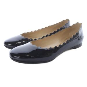 GABES エナメル バレエシューズ パンプス 35.5 黒 ブラック CH24960 /SR26