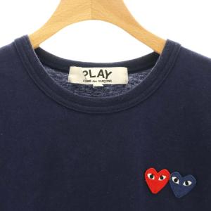PLAY Comme des Garçons AD2016 T-SHIRT WITH DOUBLE HEART Tシャツ カットソー M 紺 AZ-T225