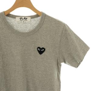 PLAY Comme des Garçons AD2021 Tシャツ カットソー ハートワッペン装飾 M グレー AZ-T075 /DO OS