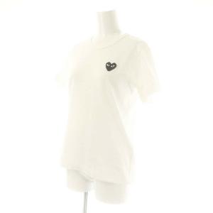 PLAY Comme des Garçons AD2019 BLACK HEART ハートワッペン Tシャツ 半袖 M ホワイト AZ-T063 /HK