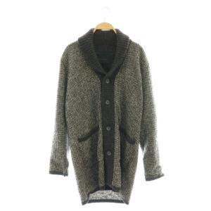 ショールカラー千鳥格子ニットカーディガン セーター 1 グレー /SS OS AD