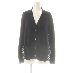 プリーツドッキングニットカーディガン 2 ネイビー ブラック オフホワイト /DO OS