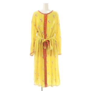 いちご柄 シャツワンピース FL5 マスタード オレンジ マルチカラー /ES OS